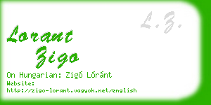lorant zigo business card