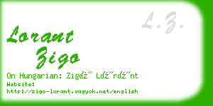 lorant zigo business card